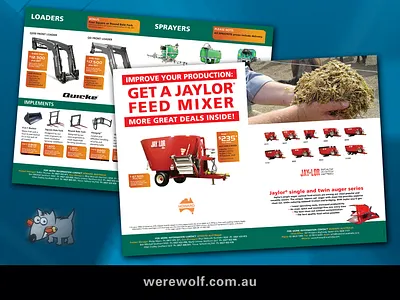 Howard Australia – Feed Mixers Brochure. acrobat art direction branding concepts final art graphic design illustrator indesign photography photoshop project management retouching typography