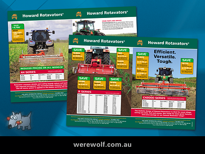 Howard Australia – Sugarcane Rotovators. acrobat art direction branding brochure design concepts final art graphic design illustrator indesign photography photoshop project management retouching typography