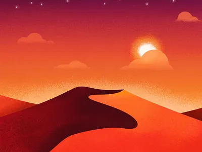 Mojave Desert affinity affinity designer clouds desert design drawing evening flat illustration mojave red simple sun sunset vector wallpaper wallpaper design wallpapers warm