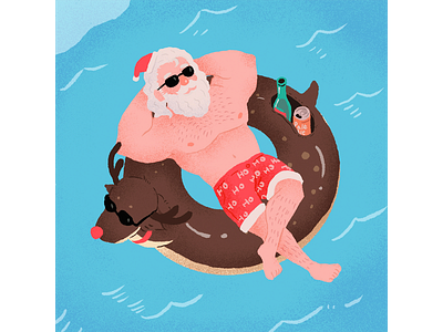 Merry beachmas beach chill christmas daddy deer design digitalart drawing graphic graphicdesign hohoho holiday illustration illustrator merrychristmas procreate santa santa claus