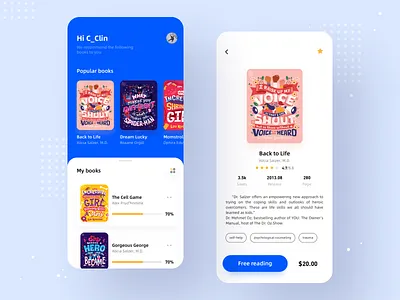 Magazine reading mobile App app books live mobile reading ui