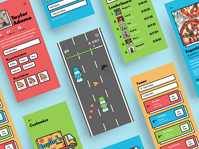 Delivery Dash Game - App UI app app design branding design food foodapp graphic design logo pizza typography ui ux