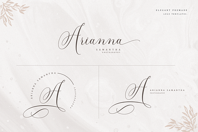 Arianna Logo Template branding branding design elegant font handwritten lettering logo lookbook magazine modern