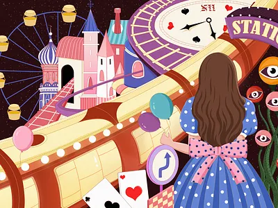 Fantasy castle illustraion illustration art illustrations 城堡 时间 颜色