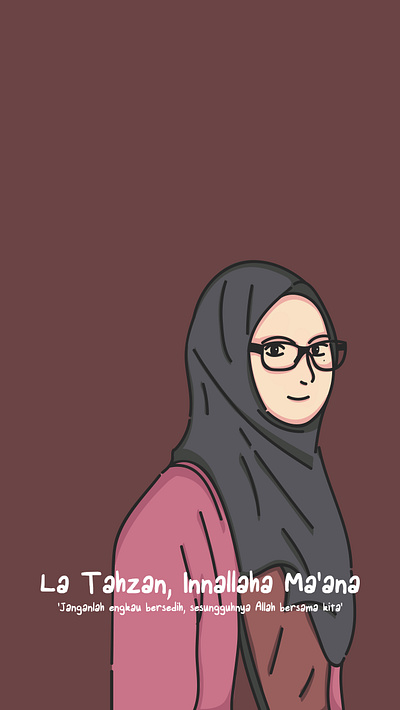 La tahzan innallaha ma'ana design illustrator illutstration people