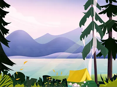 The wild camping flat illustration logo vector