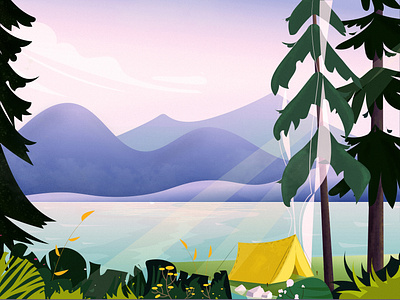 The wild camping flat illustration logo vector