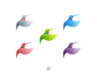 HummingBird animal awesome brandidentity branding colorful design gradient icon illustration illustrator logo memorable modern simple vector