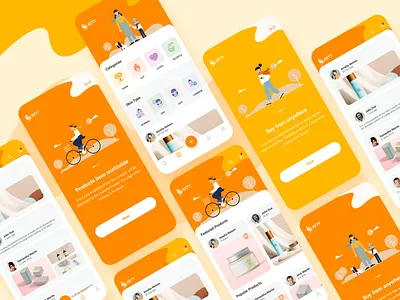 Kety app app app design beauty beauty app colorful design home screens illustration onboarding screens product design