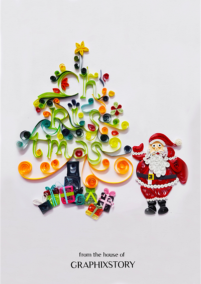 Merry Christmas gifts illustraion merry xmas merrychristmas paper art papercraft papercut quill santa claus santaclaus