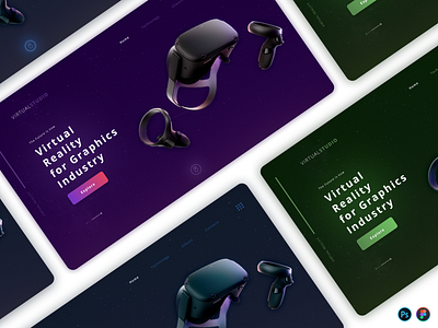 [Free Download] VIRTUALSTUDIO - Landingpage UI Kit ar augemented reality figma free freebie giveaway htc vive inspiration landing landing page landingpage oculus rift tech technology ui user interface ux ux design virtual reality vr