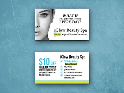 iGlow Beauty Spa | Business Card Design businesscards creative design designer graphicdesign graphics logos unique