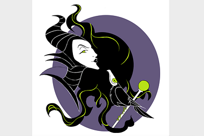 Maleficent Art Nouveau | Disney Villain Series art nouveau design illustration