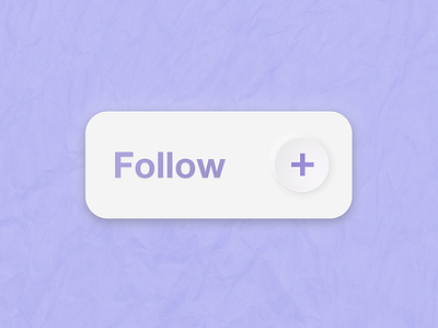 Skeuomorphic Follow Button adobe xd button skeumorphism skeuomorphic ui ui design