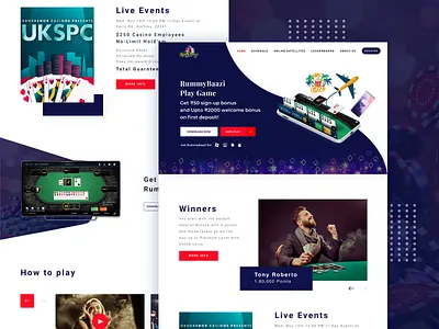 RummyBaazi Website baazigames ballebaazi landing page poker pokerbaazi rummy rummybaazi sketch ui ux website