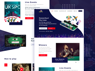 RummyBaazi Website baazigames ballebaazi landing page poker pokerbaazi rummy rummybaazi sketch ui ux website