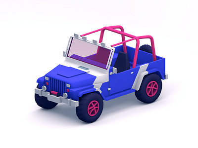 Funky jeep 3d art c4d car cinema 4d cinema4d clean debut design icon illustration jeep lowpoly minimal photoshop purple