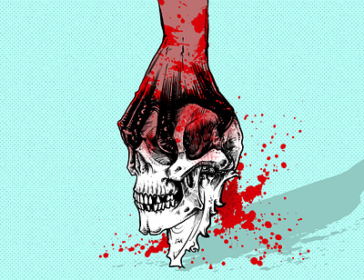 Hold-deaD artwork darkart design drawing dribbble best shot gajahnakal illustration shot shots skull tshirt design