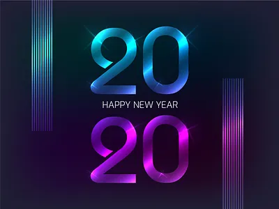 NEW YEAR 2020 2020 app bangladesh black celebrate christmas design icon illustration logo new year ui ux vector