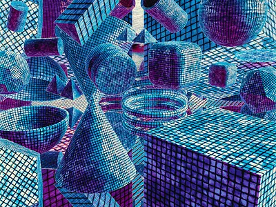 Blue Tiles 3d 3d art abstract abstract art abstraction adobe dimension blue blue tile design dimension illustration shape tile