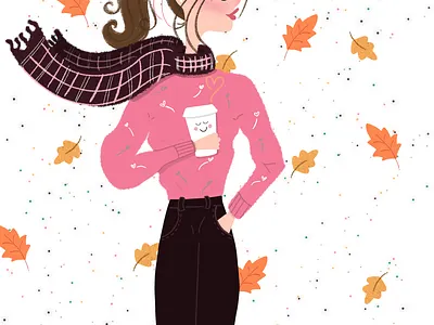 Sweater Weather autumn coffee fall pink ponytail sweater