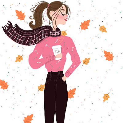 Sweater Weather autumn coffee fall pink ponytail sweater