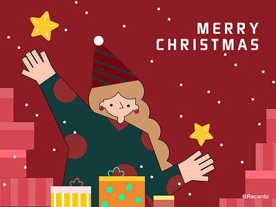 Santa Christmas app design graphic illustration illustrator typography ue ui ui ux ux web