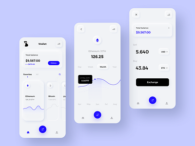 Crypto Exchange app android android app bitcoin button change crypto crypto wallet design flat ios letcoin mobile mobile app mobile ui money typography ui ux vector wallet