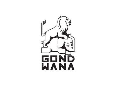 GONDWANA LOGO animal logo branding design elephant graphic illustration lion logo logo design poster