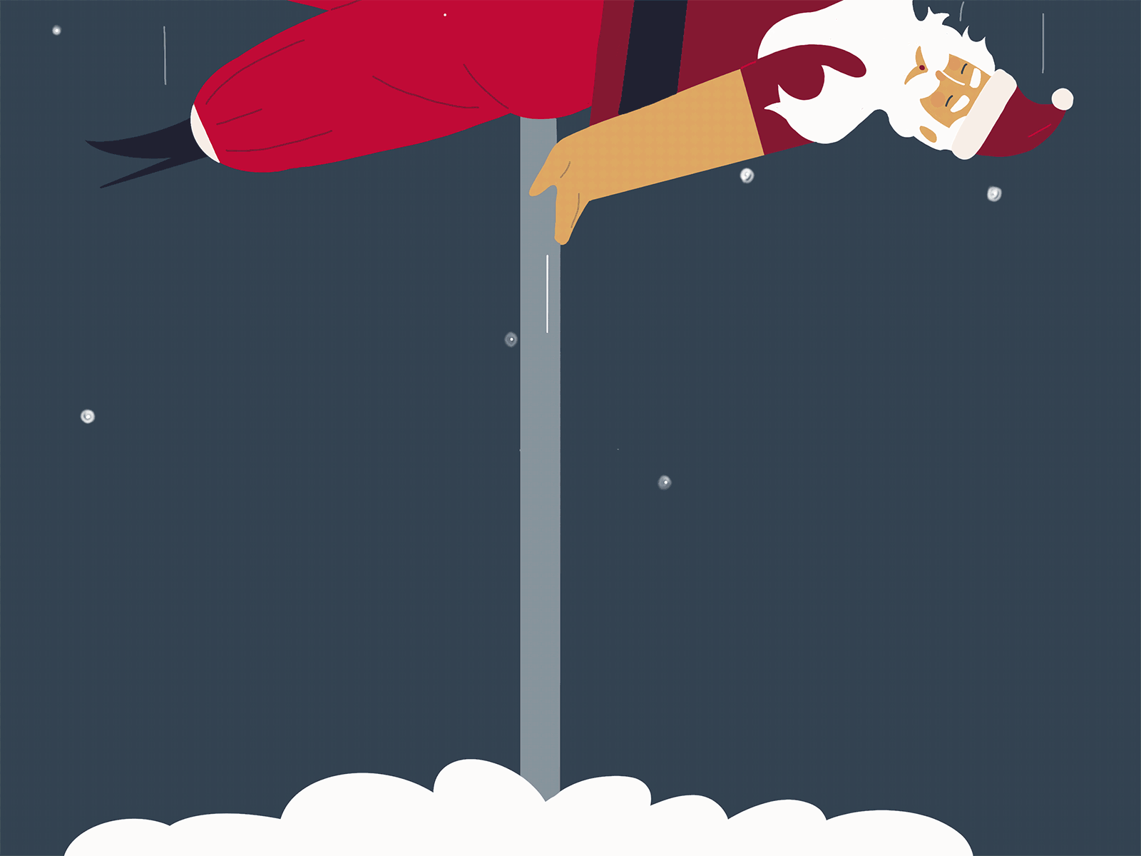 Crazy Pole Santa 2d animation character christmas christmas card christmas mood exotic pole dance frame by frame illustration merry christmas motion pole dance procreate procreate animation procreate art santa