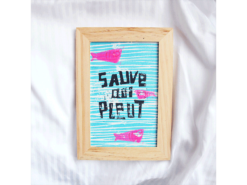 Sauve qui pleut, Fauve qui peut handmade illustration illustration design linography painting