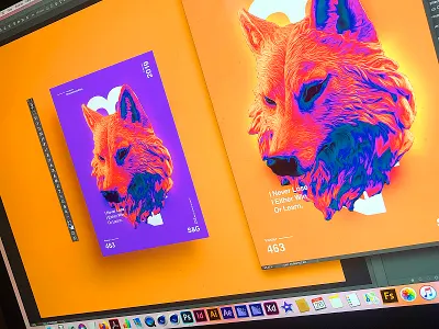 SNEAK PEEK | I Never Lose. I Either Win Or Learn. adobe art colour gradient illustration photoshop poster poster a day poster art wolf