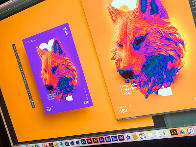 SNEAK PEEK | I Never Lose. I Either Win Or Learn. adobe art colour gradient illustration photoshop poster poster a day poster art wolf