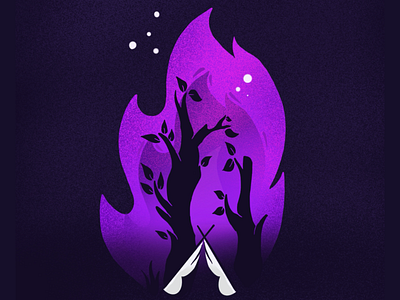 Fire dark art design dribbble illustration procreate vector