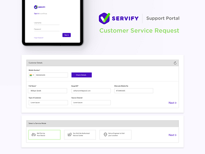 Customer Support Portal admin application customer dailyui dashboard details enterprise form icons interface login modes online portal request service support ui ux web