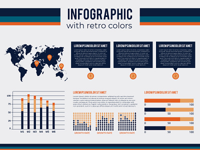 Infographic with retro colors app branding design ecology ecology infographic free vector global warming globalwarming green green logo icon infographic new vector