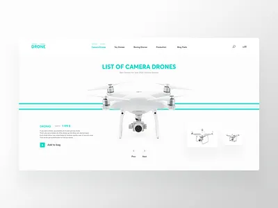 List of Camera Drones blue camera dailyui design digital dribbble drone drones list logo product product page ui uiux ux web website