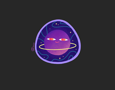 Baby planet art artwork baby design digitalart dreams graphicdesign illustration planets purple space sticker stickerpack