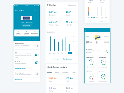 Michelin Driving App app application auto automotives car dashboard driving graph navigation product design riding trip ui uiux