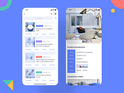 Product List app card design ui ux