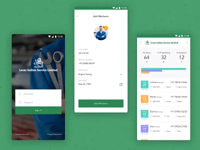 Mechanic - Service station app android app bike car complaint creative mechanic mobile app service service station ui ui ux ui design ux design