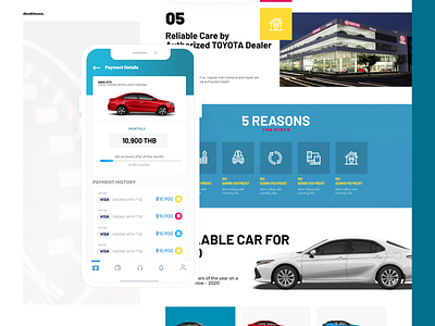 KINTO blue car design dribbble landing page ui