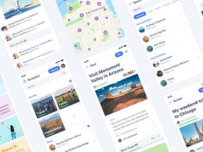 iBucket - Bucket List App android app app design bucketlist flat goals ios mobile ui uidesign ux