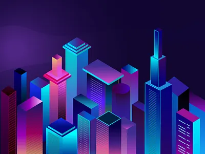 Mumbai Skyline 3d 3d art abstract abstract design buildings easy gradient illustration illustrator mumbai night simple skyline skyscraper view website design windows