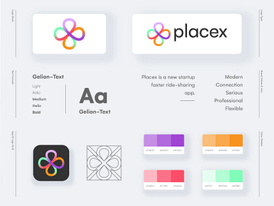 Placex-Brand Identity app logo brand book brand design brand guideline branding branding and identity colorful app graphic design icon identity identity design app illustration logo logo and branding logo design logo designer logo showcase colors logos modern symbol