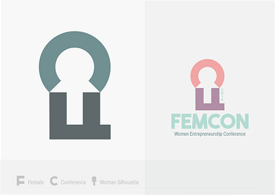 FEMCON Logo Design branding design conference entrepreneurship female graphic design letters logo design silhouette women