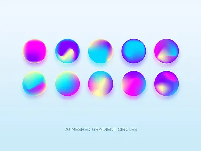 Gradients circles branding design gradient hologram illustration logo neon rainbow vector