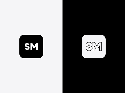 SenseMade, logo/icon variations app icon app store icon black and white black and white logo brand brand identity branding design line graphic line logo line typography logo monogram san serif typography logo single line typography