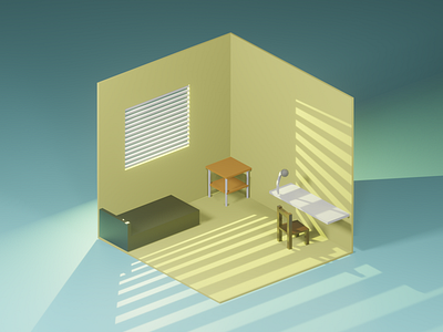 Lowpoly Room 3d 3d animation animated gif animation blender3d design illustraion isometric isometric design isometric illustration lowpoly