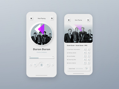 Neumorphism Music App app music app neumorphism skeumorphism ui ux